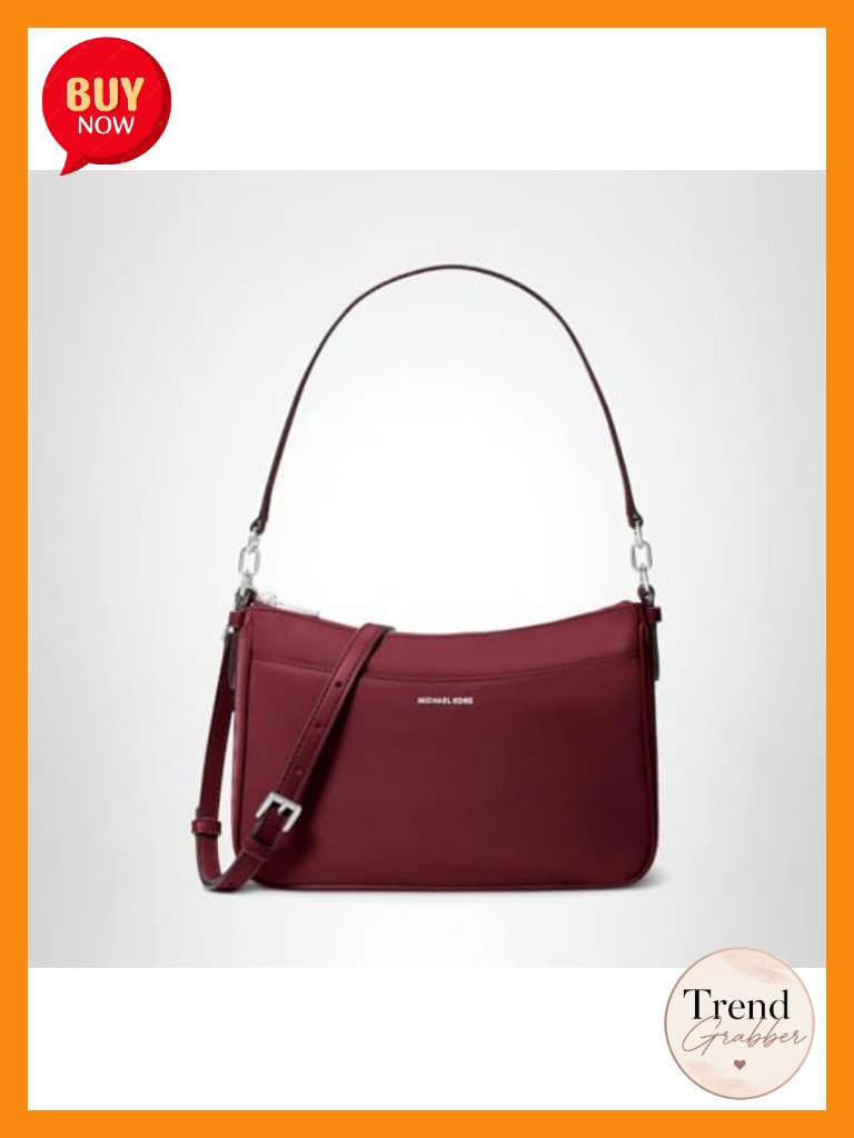 Nylon Jet Set Top Zip Pochette Crossbody Bag With Silver-Tone Hardware